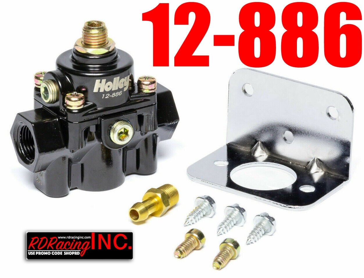 Holley 12-886 EFI PRESSURE REGULATOR Black Die Cast Fuel Regulator, 59.5 PSI