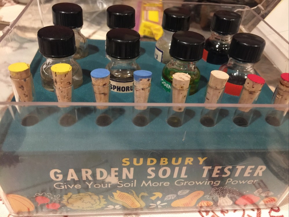 Antique Sudbury Soil Testing Kit Clear Acrylic Box With Instructions