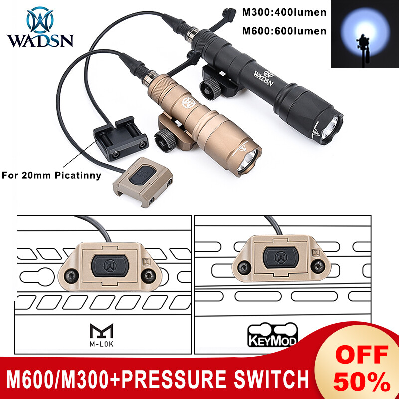 HuntingTactical M300 M600 Flashlight ModButton Remote Switch Airsoft Torch Light