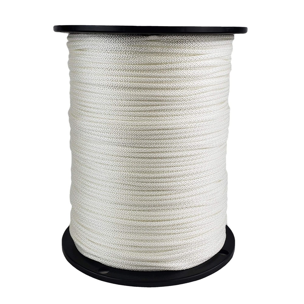 1/8" Nylon Rope, Solid Braid Utility Rope, 1000 ft Spool, Dyeable Industrial ...