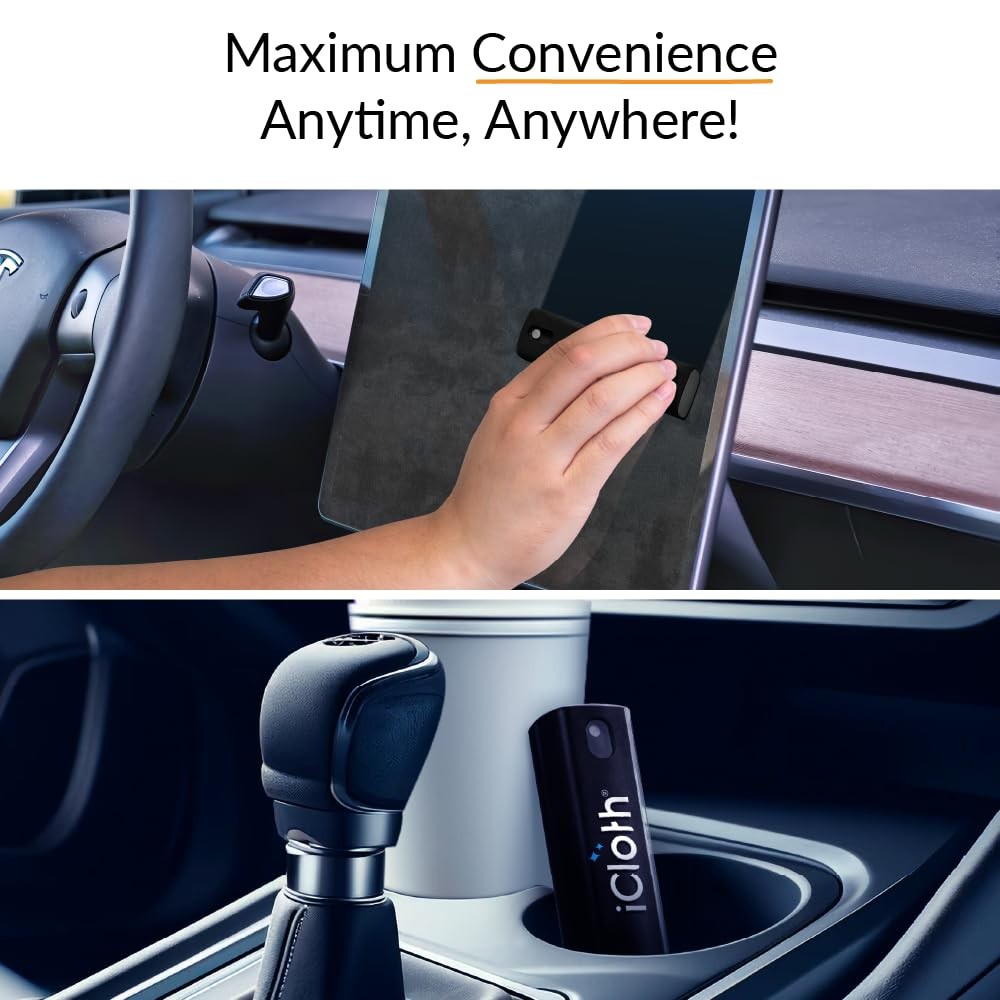 2-in-1 Screen Cleaner Spray with Built-in Microfiber Cloth for Laptops, Table...