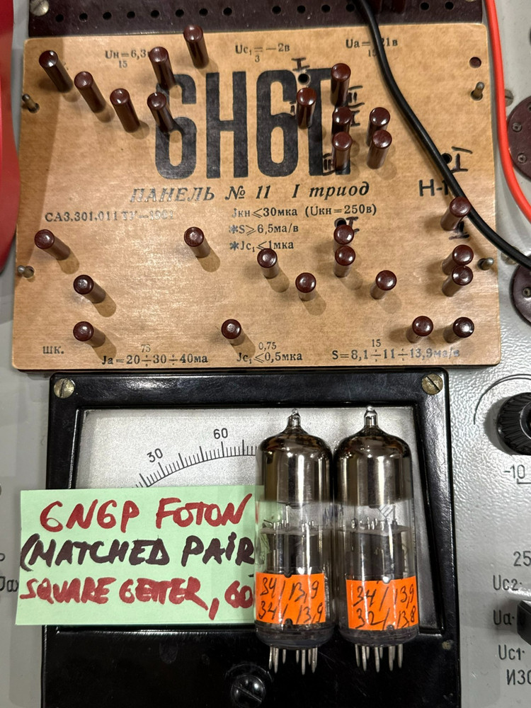 2x FOTON 6N6P (ECC99 E182CC ~6N30P) SQUARE GETTER, DOUBLE TRIODE MATCHED PAIR 12