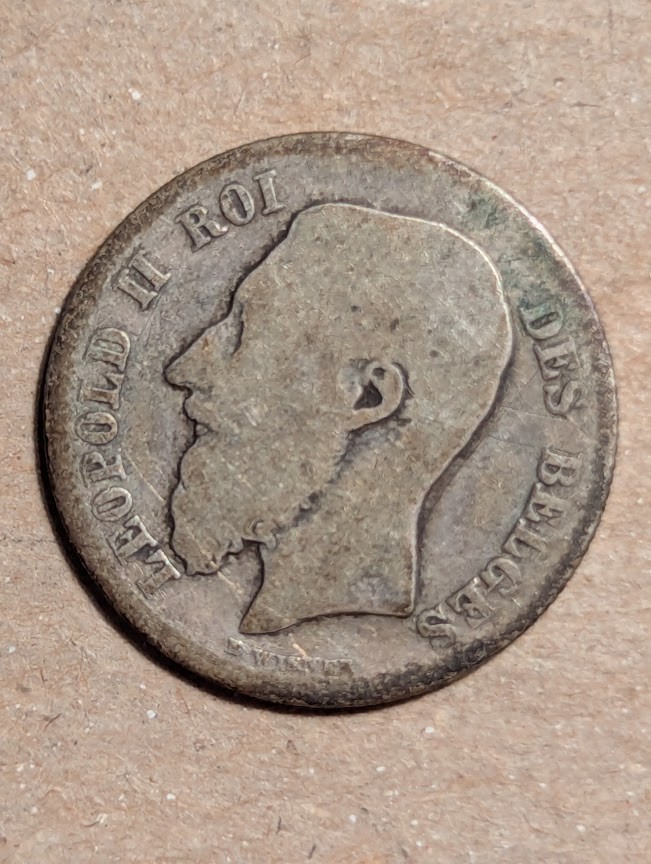1866-1886 Belgian 50 Centimes Silver
