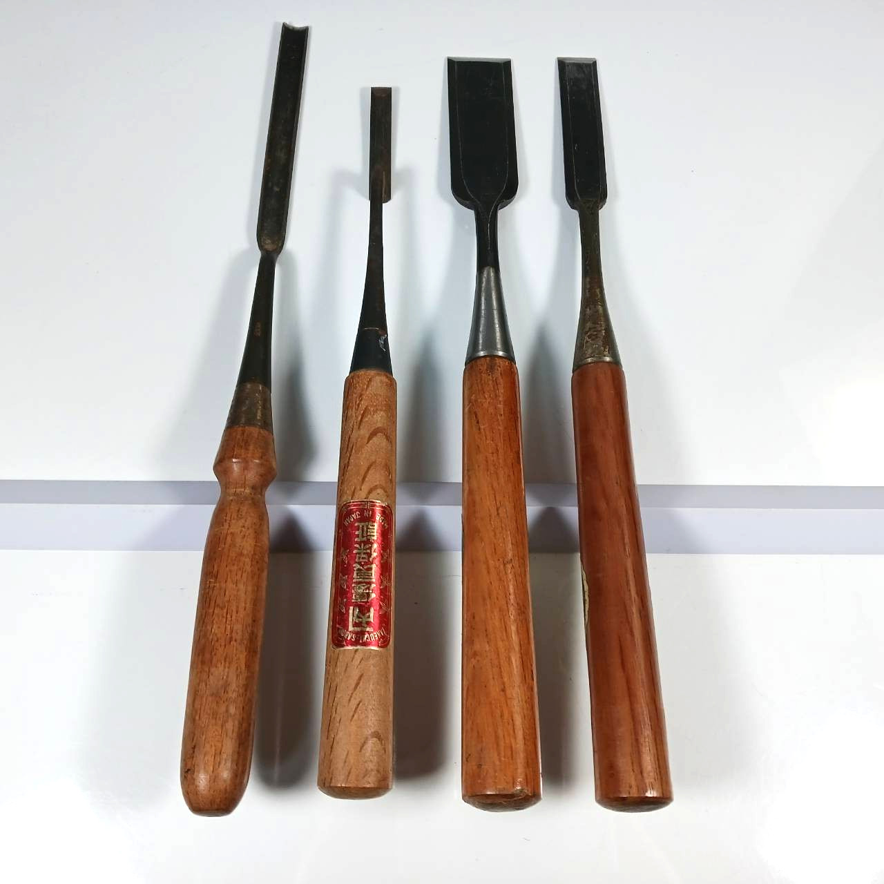 Japanese Nomi Chisel set of 4 KANE-SADA ┓定 etc. 9-30mm Chisels Japan / AI1812T