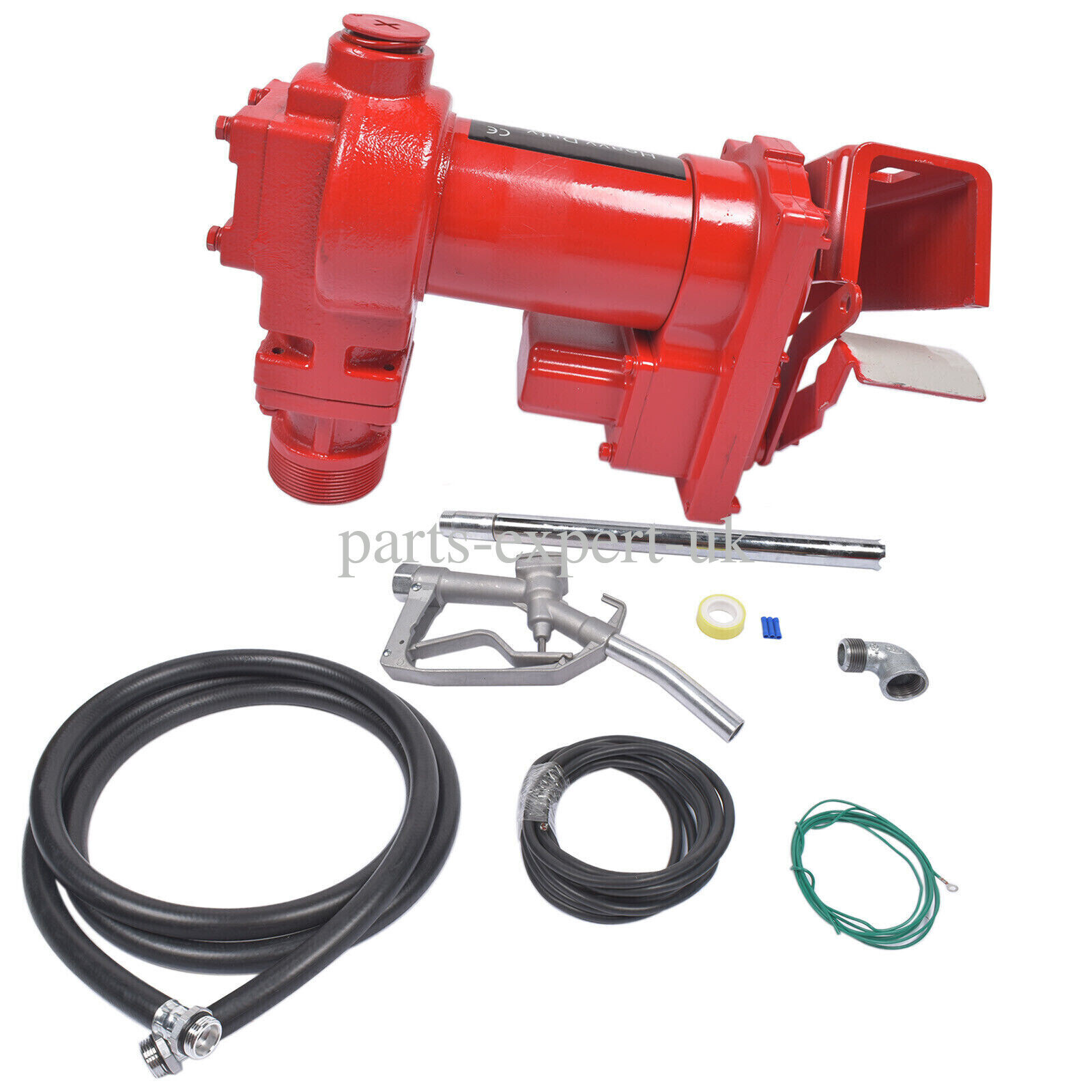 12V 20GMP Fuel Transfer Pump+Nozzle Kit Transfer of Gasoline Diesel Kerosene Red