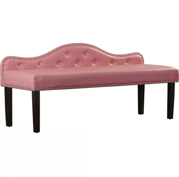 Faux Leather Pink Bench