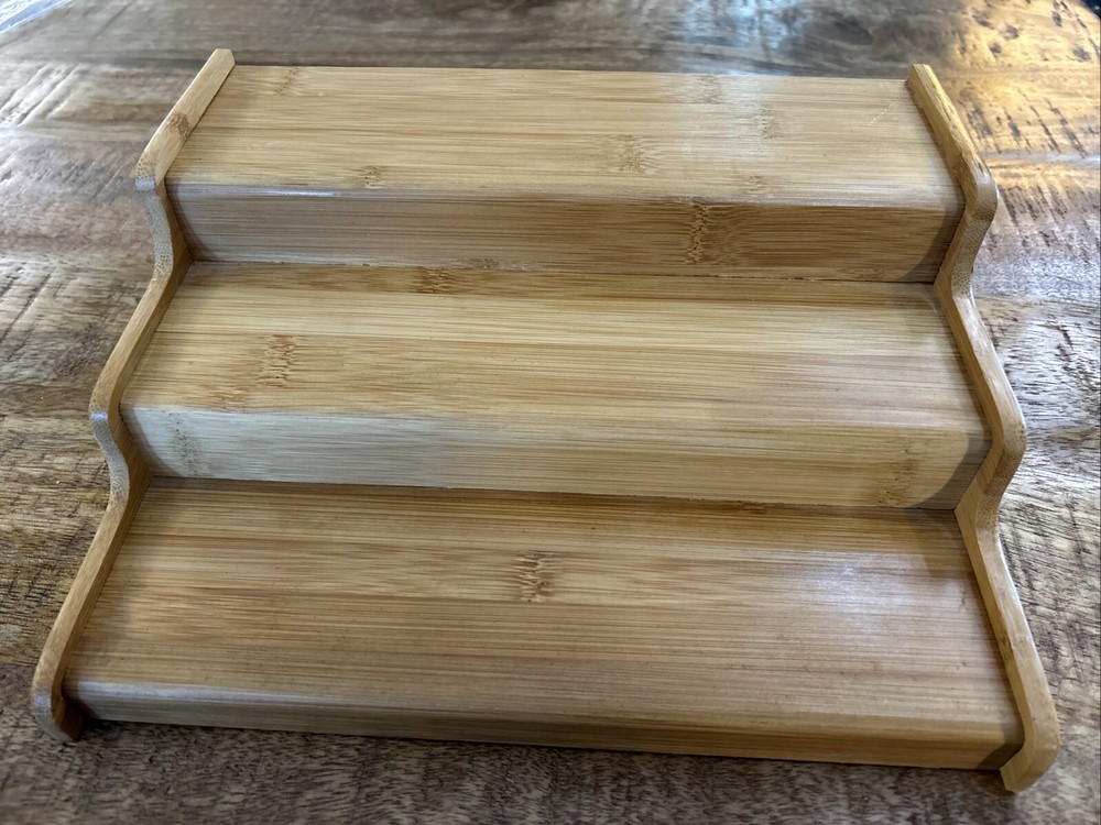 Bamboo Spice Rack Three Tier - Great Condition - Rack Only