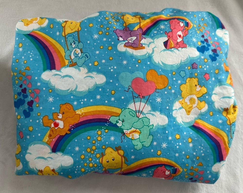 Care Bears Fitted Crib Sheet Blue Rainbows