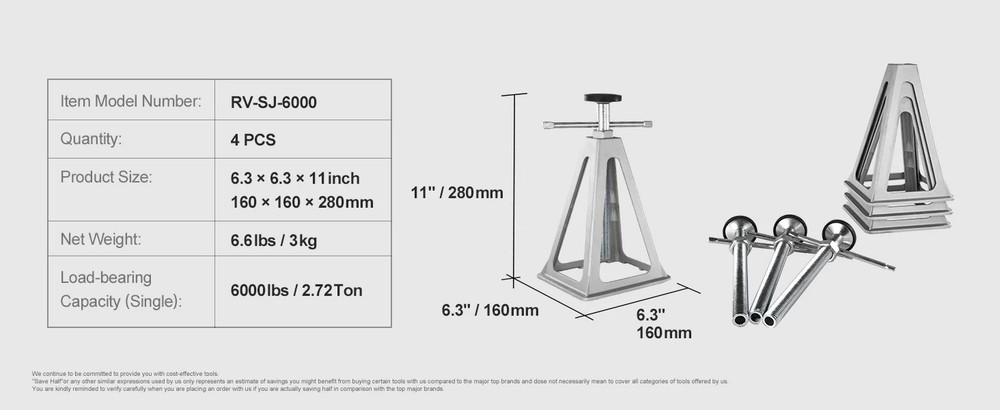 RV Stabilizer Jacks 4 Pack Aluminum 6000lb Leveling Stack Jacks Trailer