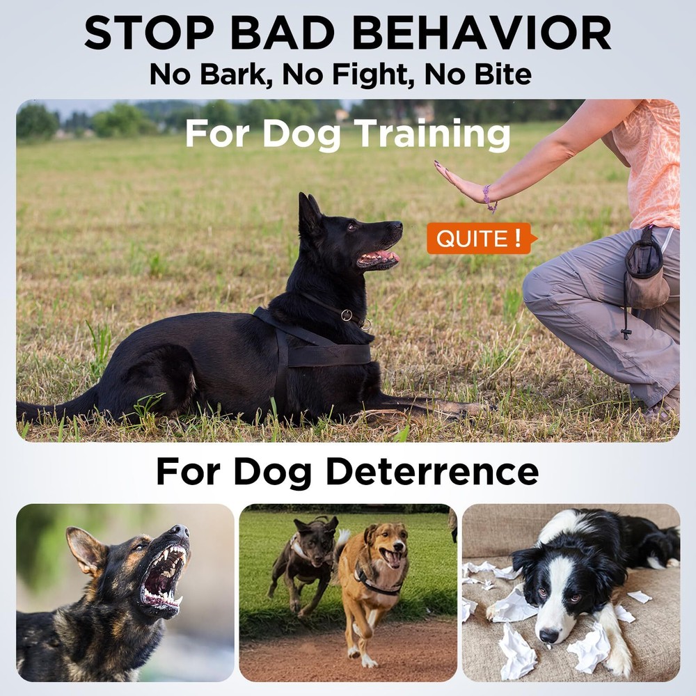 Anti-Bark Device with LED Flashlight for Training Dogs 35ft Range Bark Collar