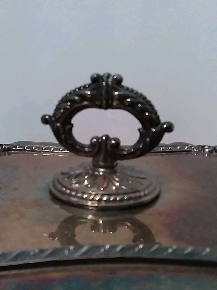 Vintage Regency Style Silver Plated Covered Vegetable Dish Serving Platter