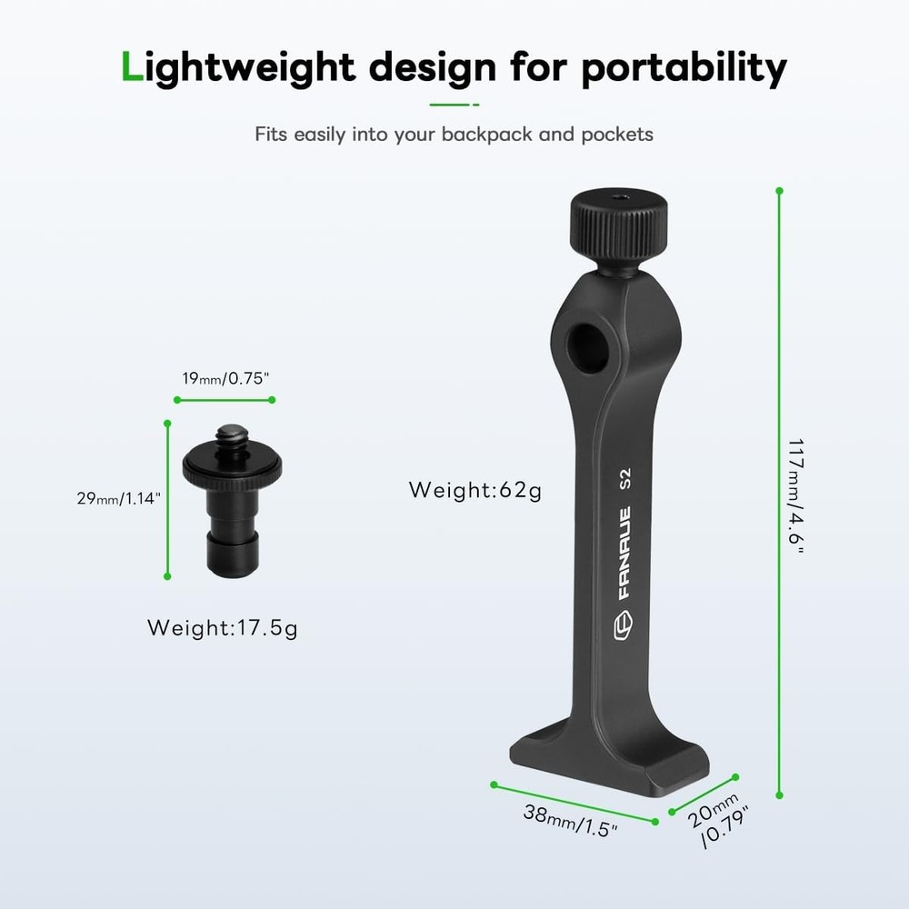 FANAUE S2-01 Binocular Tripod Adapter with 1/4-20" Thread Compatible black