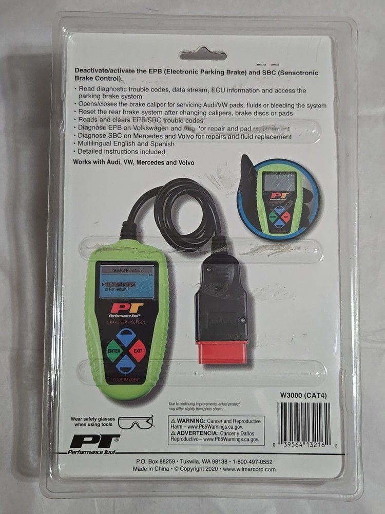 Performance Tool (PT) W3000 Electronic Parking Brake Tool NEW