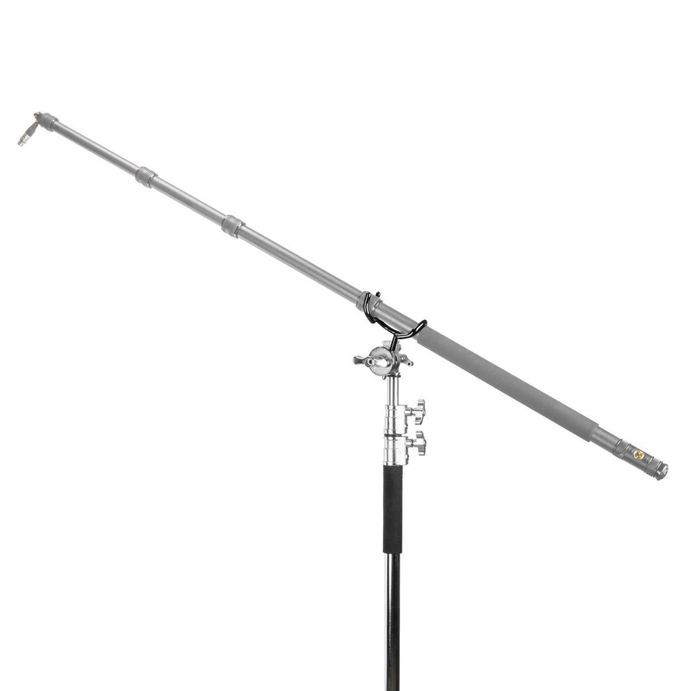 Flashpoint 10' C Light Stand on Turtle Base Kit, Chrome with 40" Grip Arm & 2 Go