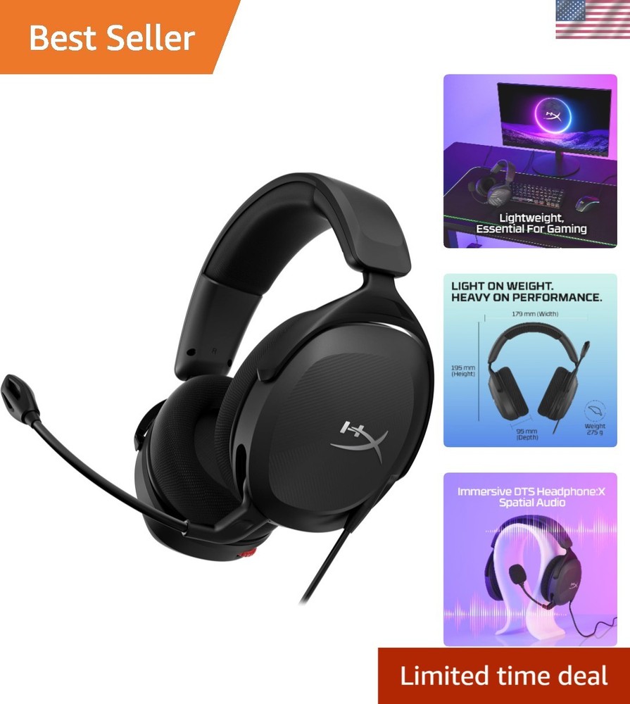 Cloud Stinger 2 Core Gaming Headset – Lightweight Over-Ear Design with DTS Audio