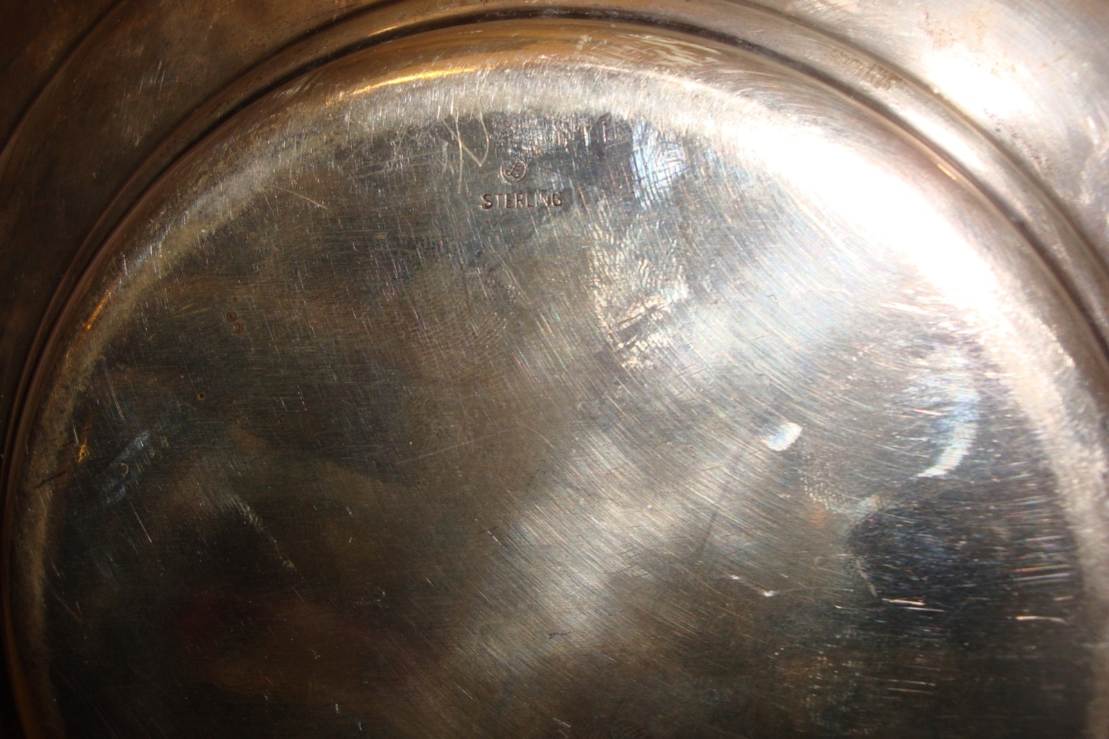 Decorative La Pierre Sterling Silver monogrammed "B"platter 282 grams 9 1/2 dia