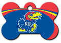 NCAA KANSAS JAYHAWKS PERSONALIZED LARGE BONE PET ID TAG