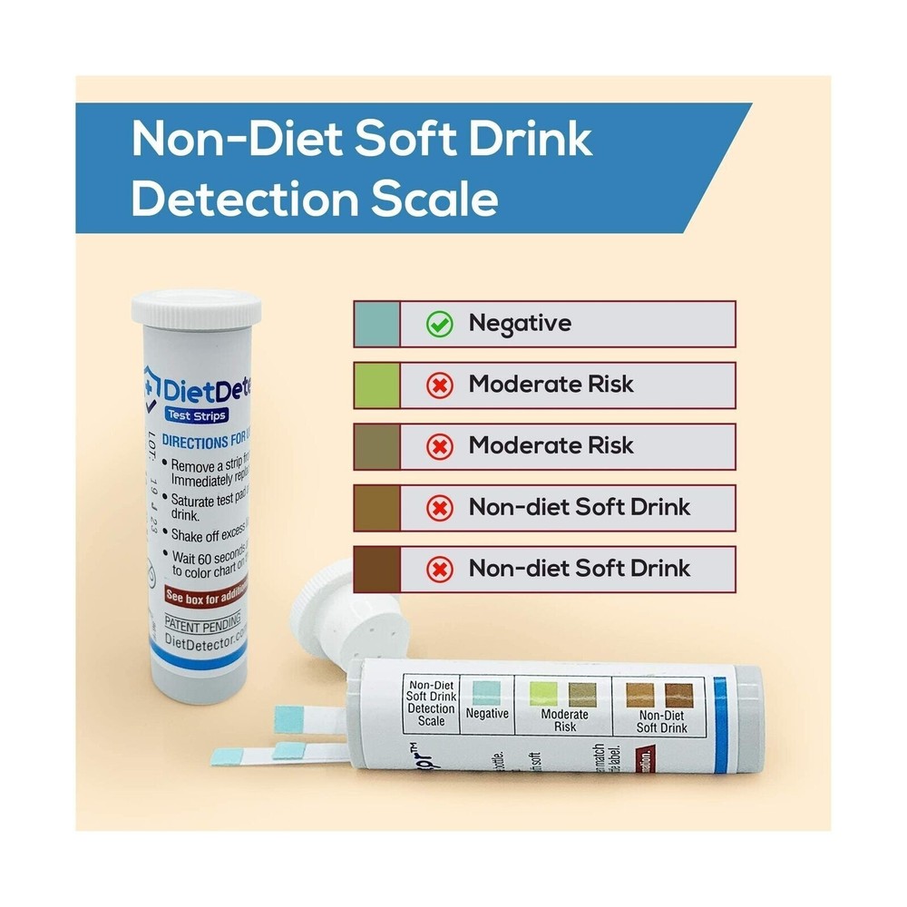 DietDetector Test Strips - Detects Non-Diet Soft Drinks - 40 Strips Per Box