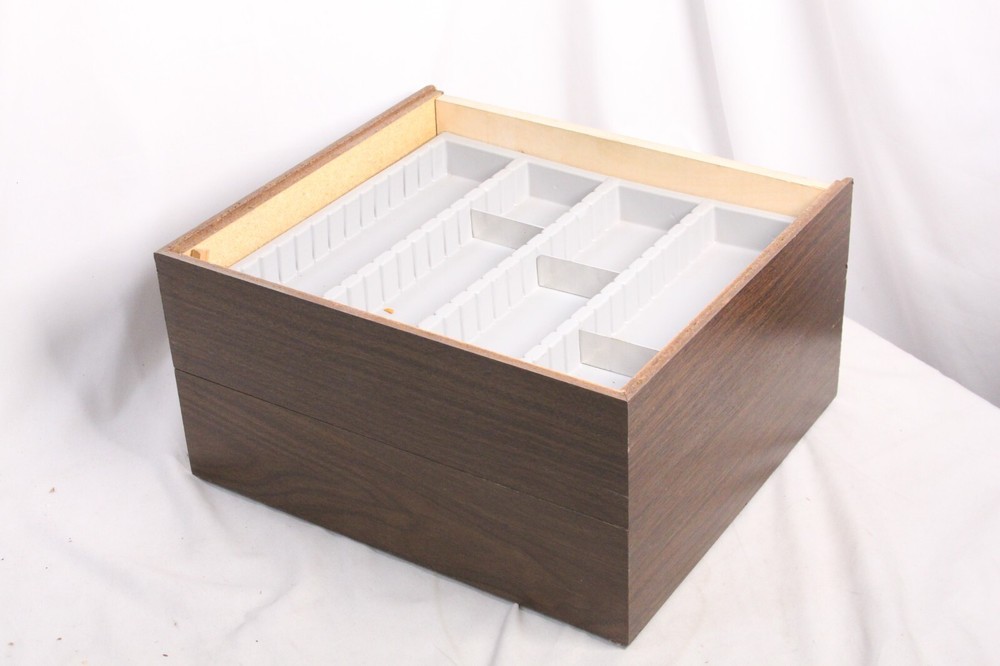 Needle Phonograph Storage Box Case 14" x 13" x 3.5" Two Stacking Boxes + extra