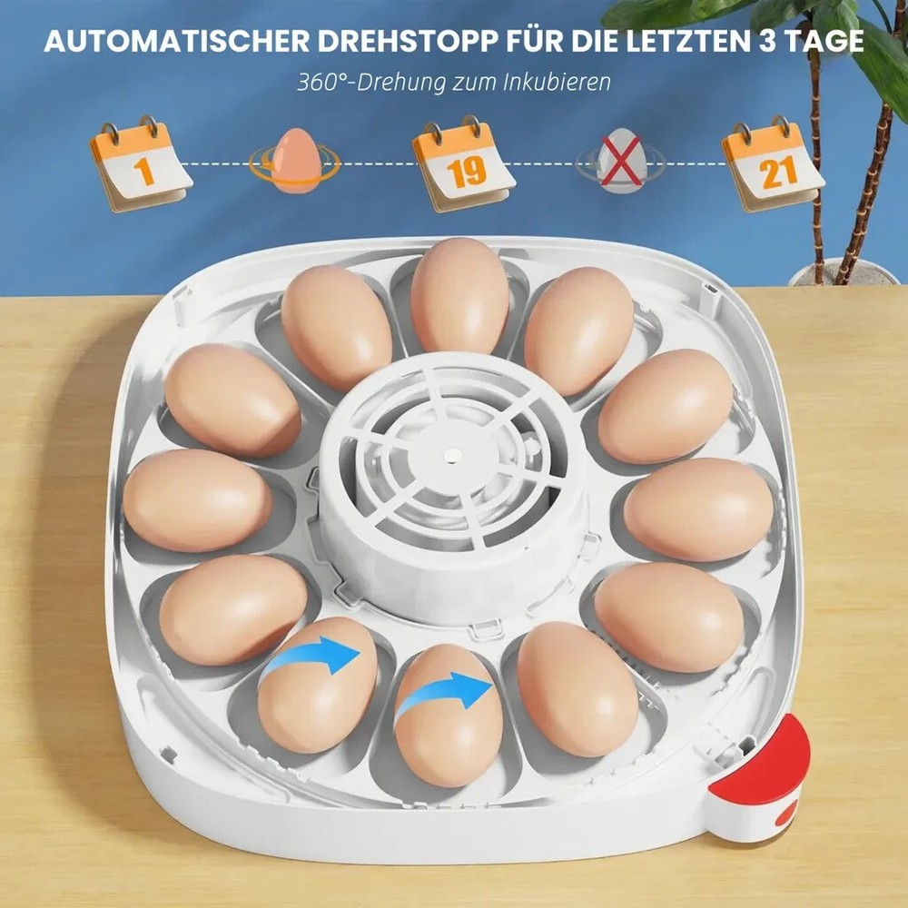 Incubators for Hatching Eggs, 12-24 Eggs Incubator with Automatic Egg Turning US