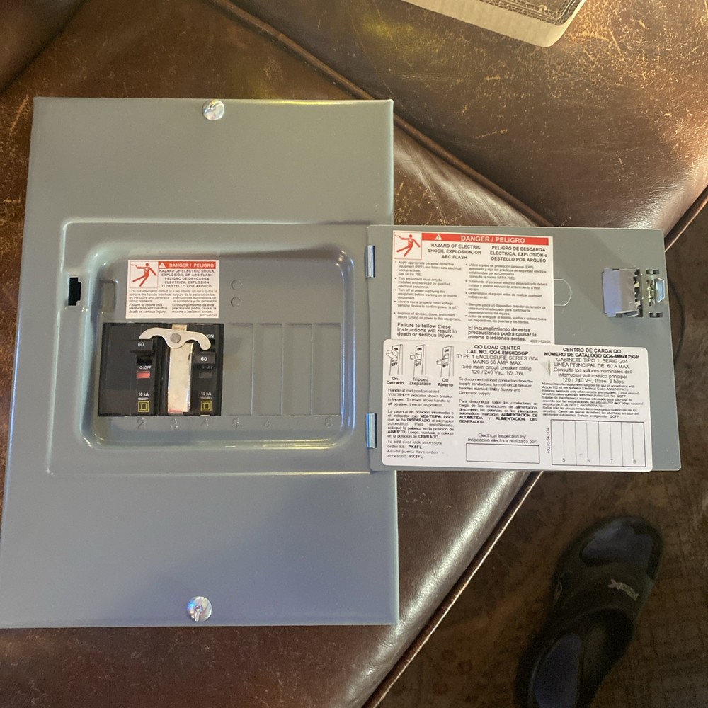 Square D Load Center QO4-8M60DS-GP 60 AMP Generator Panel 4 Spaces 8 Circuits