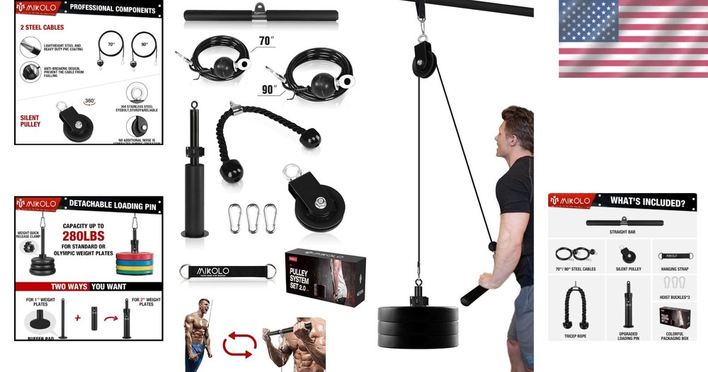 Detachable Handle Cable Machine - 2 Exercise Modes