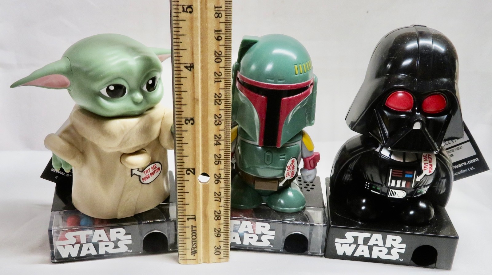 ✨STAR WARS~Darth Vader & Boba Fett & Yoda ~Talking Candy Dispensers w/ Sound
