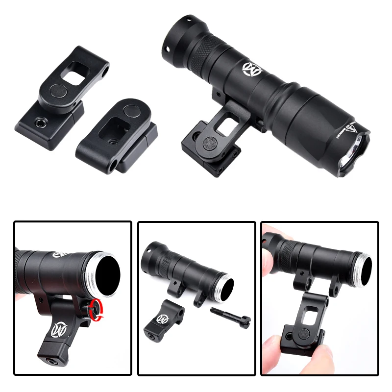 Tactical Flashlight Side Base weapon Scout light Offset Mount Mlok Keymod
