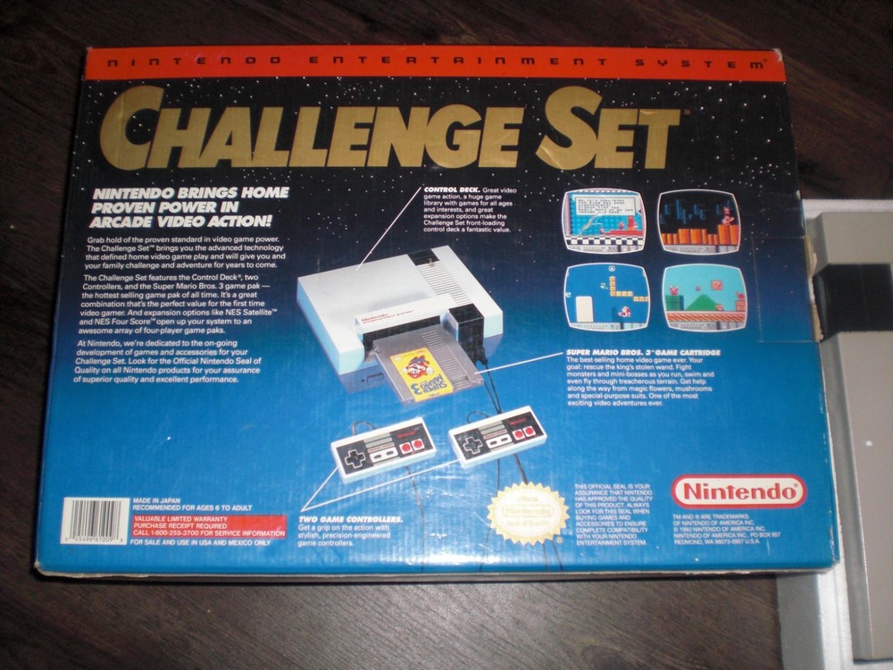 NES Nintendo Entertainment System Console Challenge Set CIB Box System w Foam