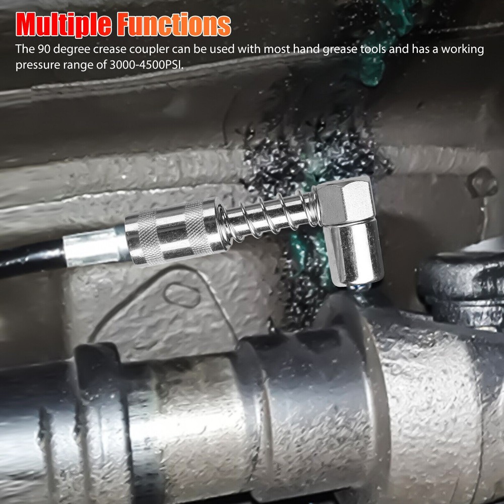 Grease Nozzle Grease Gun- Accessory 90 Degree Grease Coupler Adapter⬆️⬇️