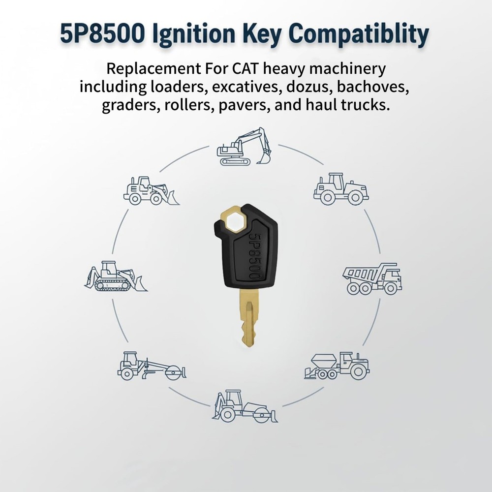 10 Pack 5P8500 Excavator Loader Key For Caterpillar Skid Steer Loader Models