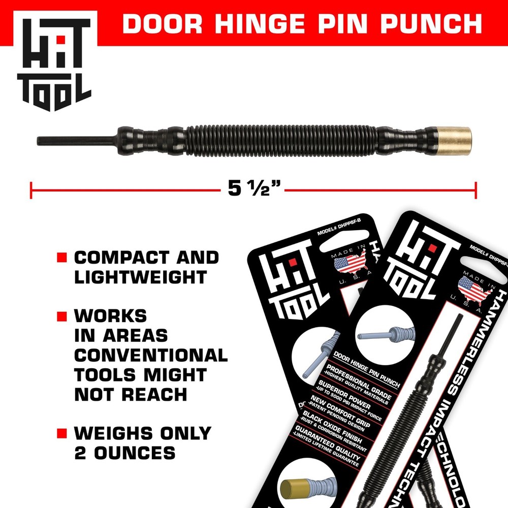 HIT Tool Door Hinge Punch & Brass Hammer Combination Hammerless Spring Tool