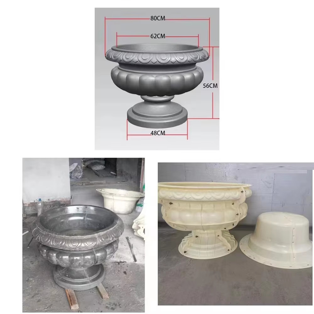 Reazone ABS High Quality Diameter 80cm Plastic Precast Concrete Flower Pot Plant