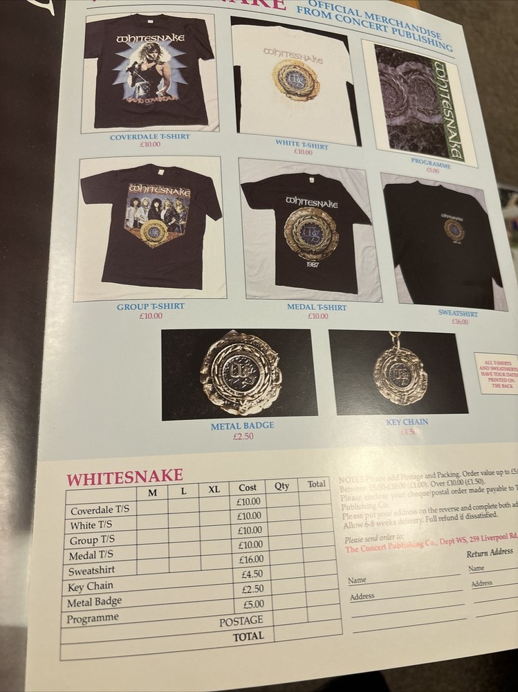 Whitesnake 87-88 Tour Programme