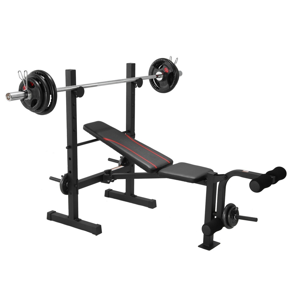 Foldable Weight Bench for Home Gym Adjustable Barbell Rack Leg Developer 600LBS