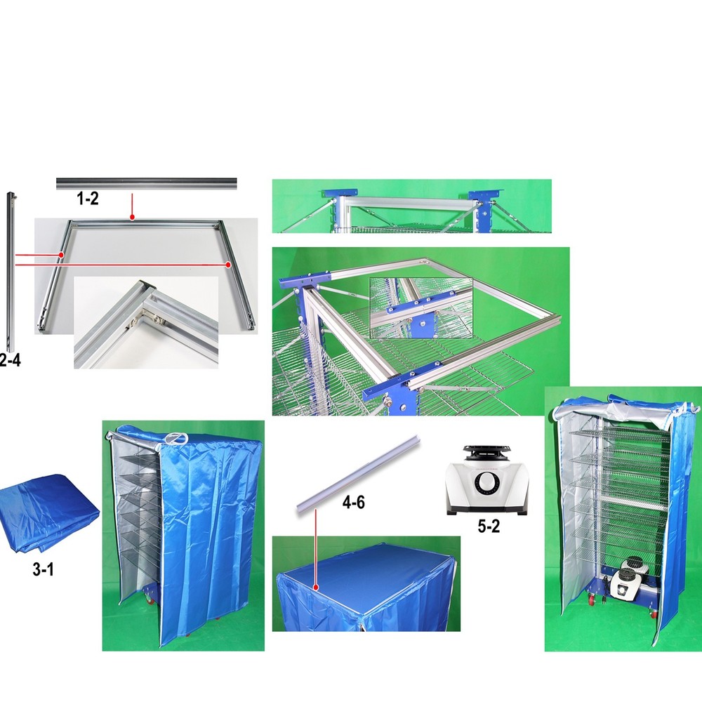 Sealed Heating Type Drying Rack Double-side 12 Layer Adjustable Spacing LYF4060