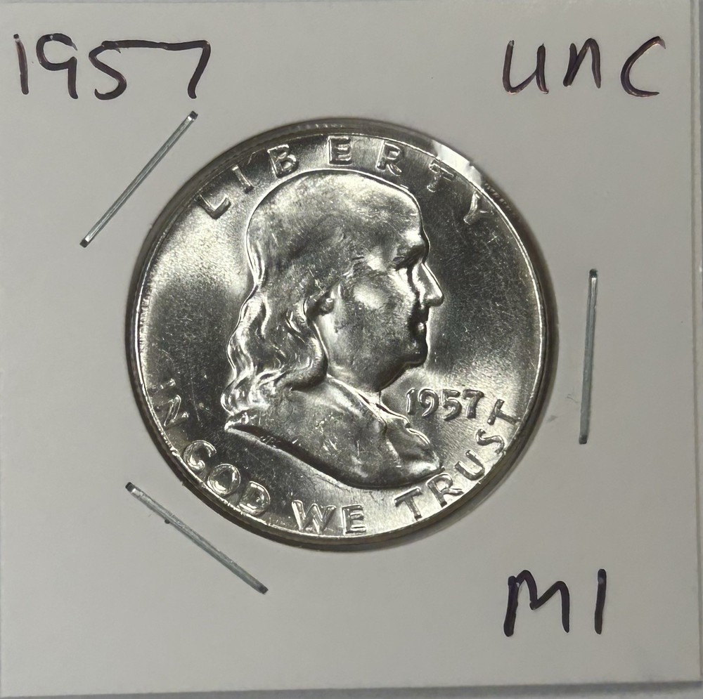 1957 Franklin Half Dollar Coin Uncirculated