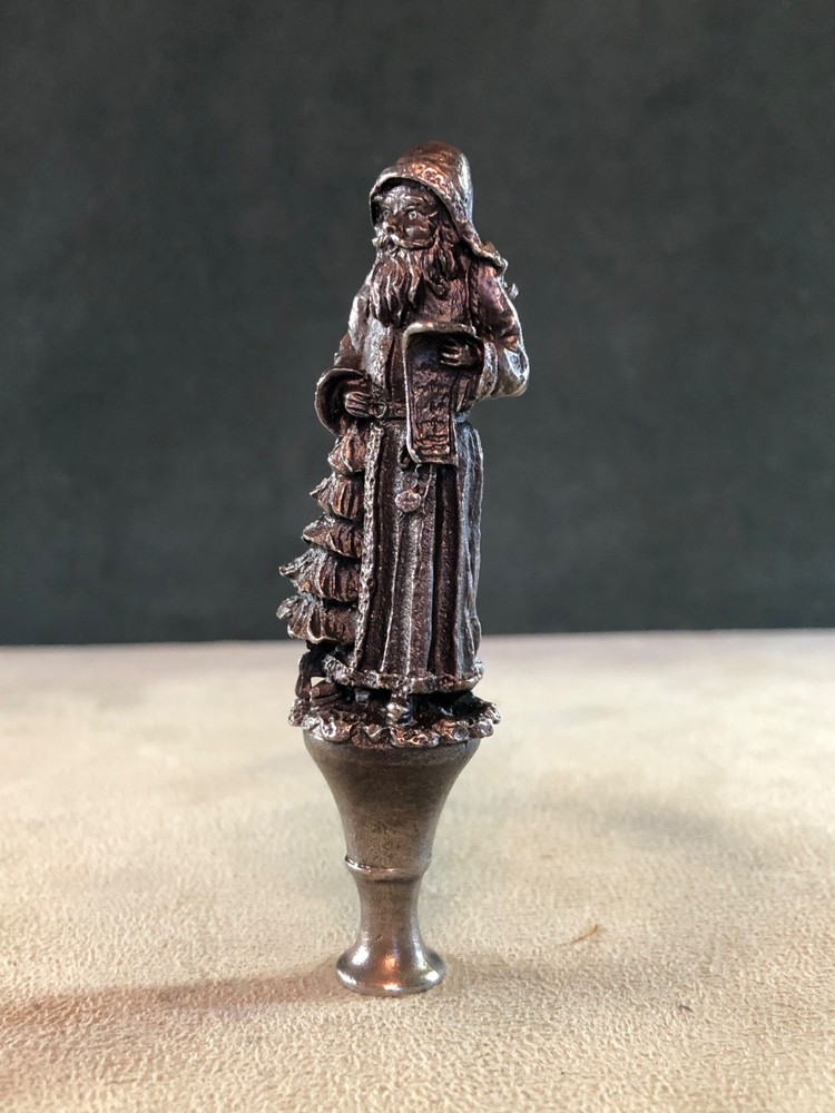 Father Christmas With Basket Pipe Tamper, Solid Fine Pewter