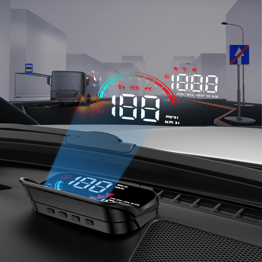 Windshield Speedometer Projector Digital Head Up Display with Overspeed Alarm