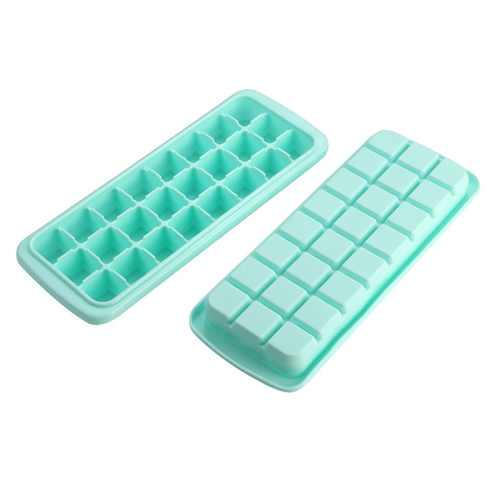 2 Pack Silicone Ice Cube Trays Flexible and Easy Release 24 Ice Cube Molds Safe