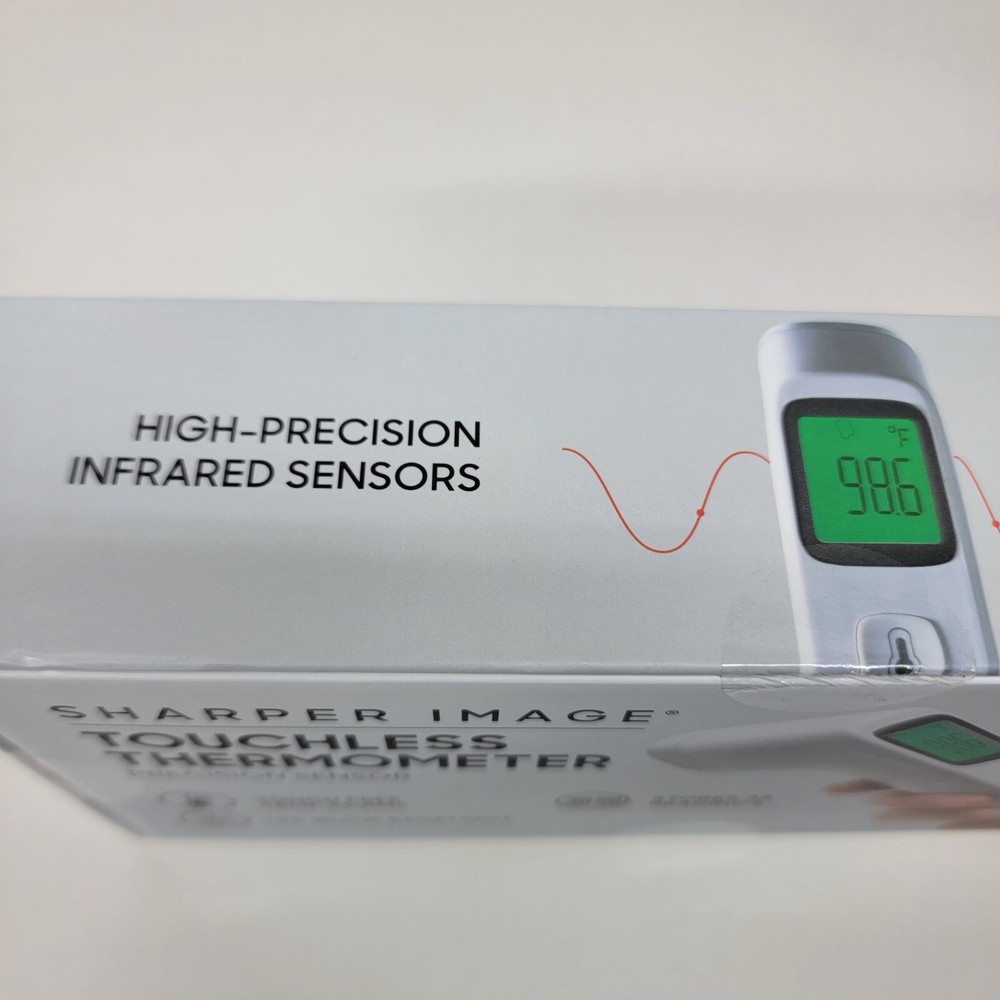 Sharper Image High Precision Touchless Thermometer - White - Digital Display NEW