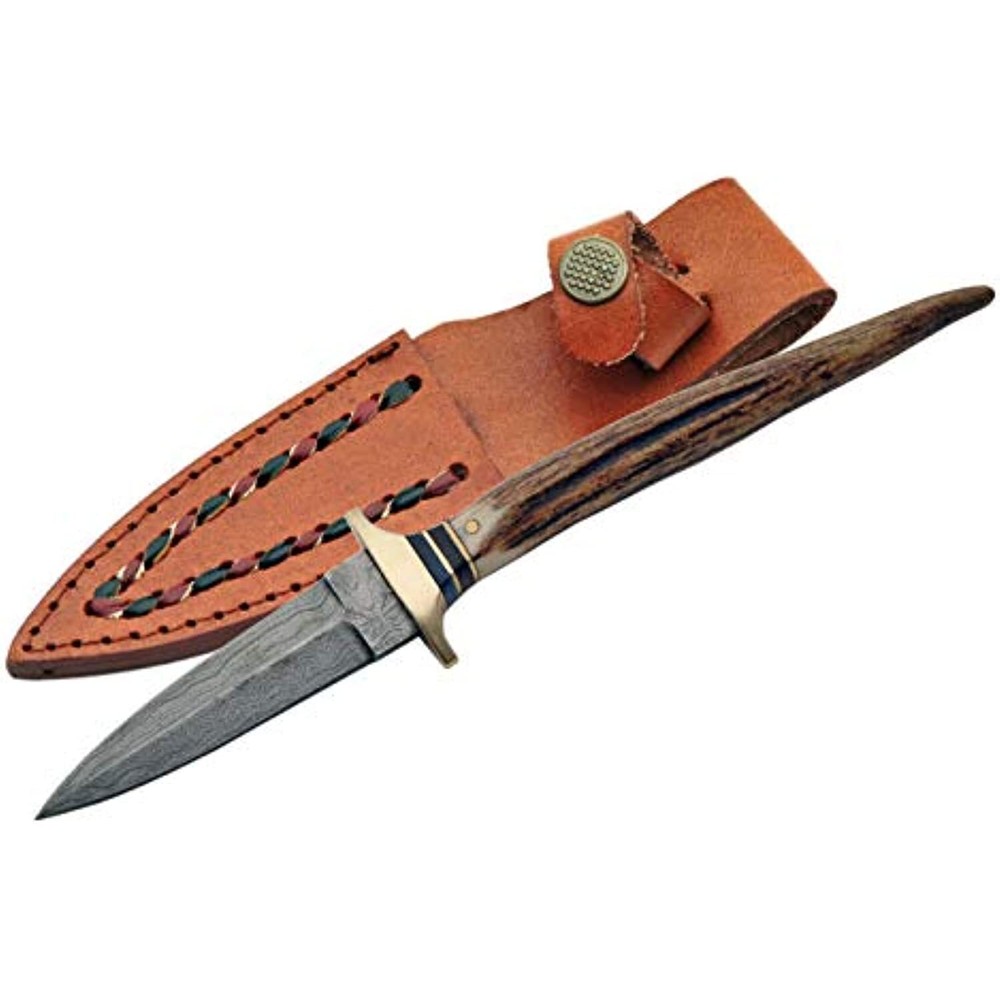 SZCO Supplies Damascus Boot Knife