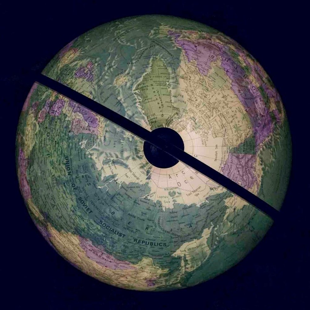 Floor Globe by Replogle Globes 12" Diameter, Walnut / Metal Base