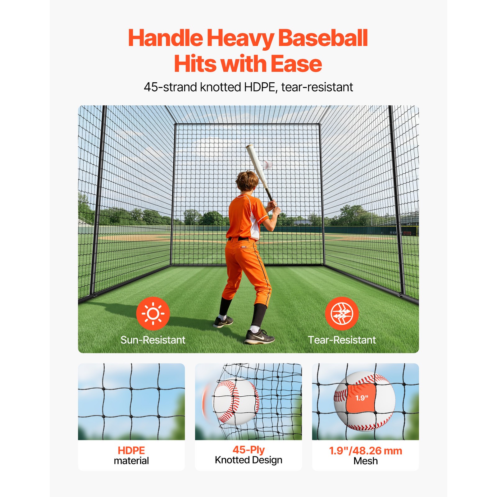Uimoso Baseball Batting Cage 35 x 10.5 x 10.2FT for Indoor and Outdoor Use