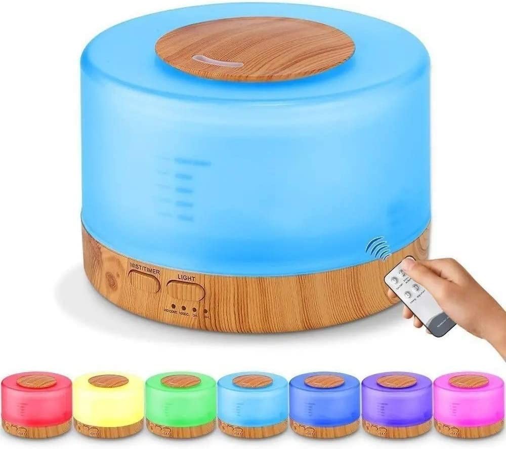 ZENVES 500ml Ultrasonic Essential Oil Diffuser with Remote Control LED Light