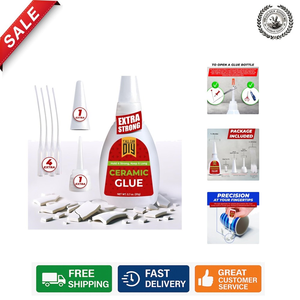 Super Strength Ceramic Adhesive - Odorless, Fast-Drying for Porcelain Projects
