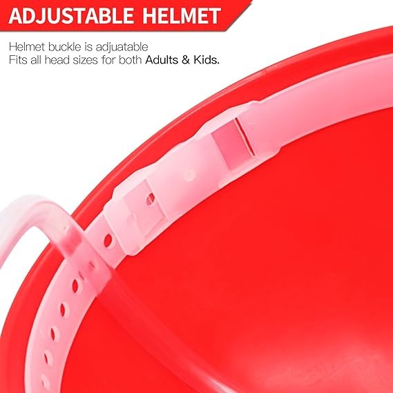 Drinking Helmet - Can Holder Drinker Hat Cap with Straw for Beer and Soda Red