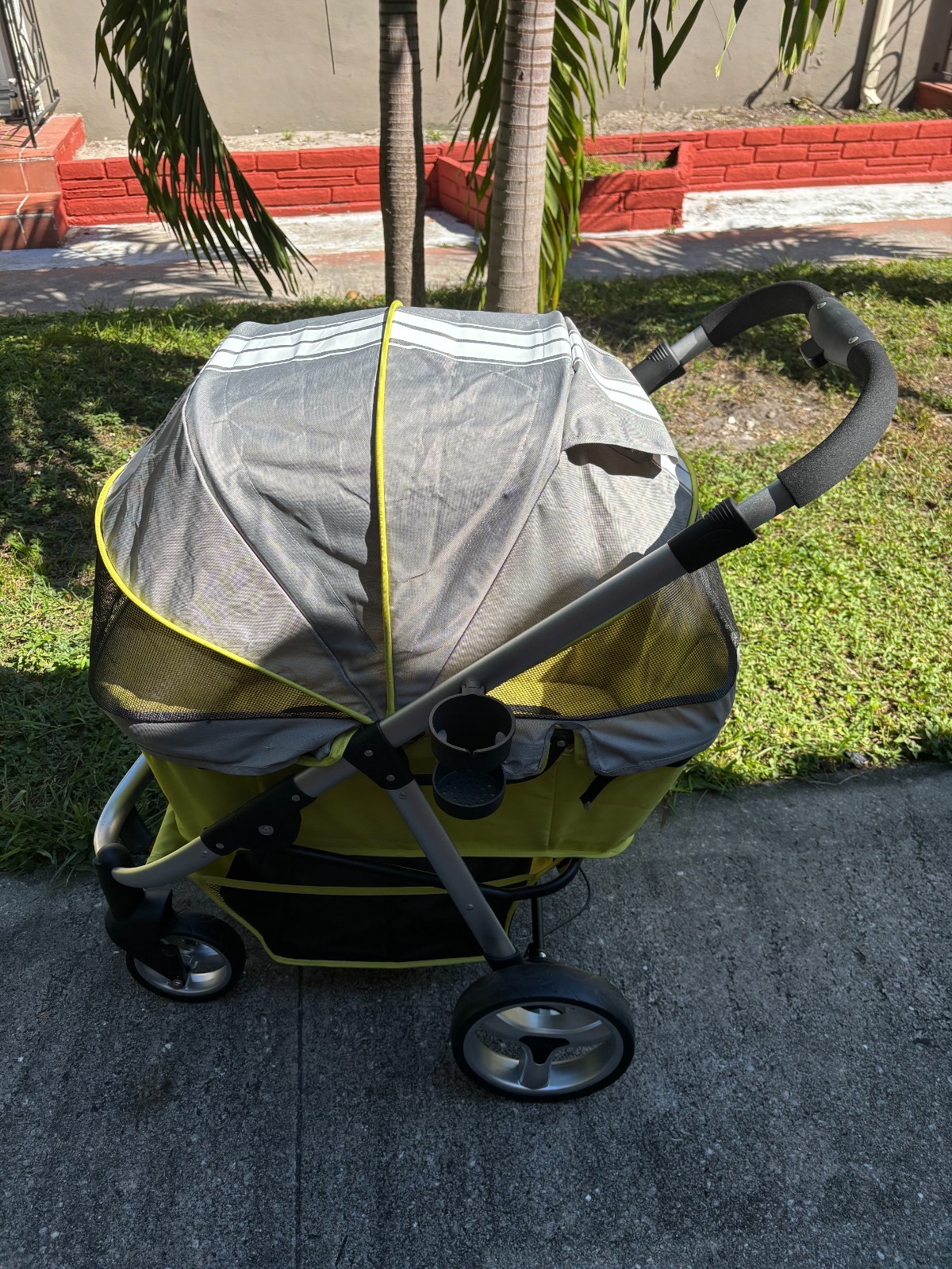 IBIYAYA Pet Stroller - Medium 4-Wheel Luxury Dog-Cat Stroller with Two Openings