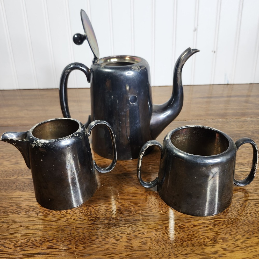Silver-Plated Coffee/Tea Set 3 pieces Vtg Made in England