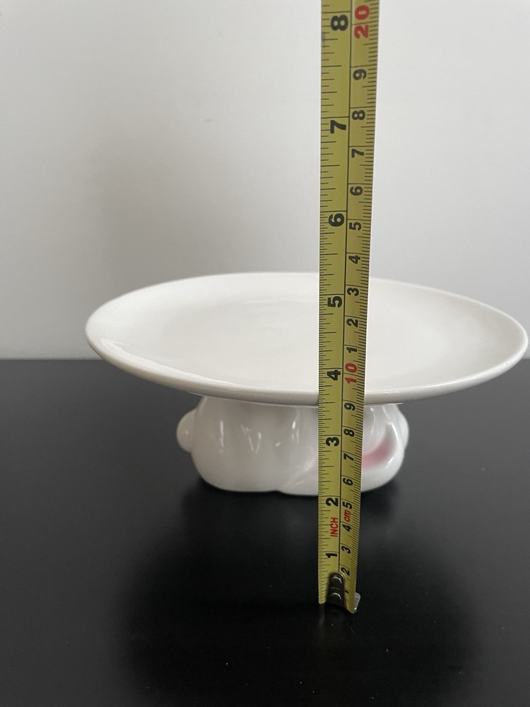Lakeside Ceramic Easter Bunny Cake Stand 8” D